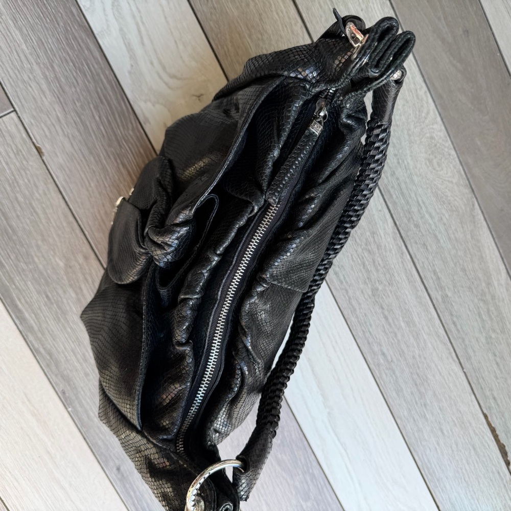 Brighton Black snake Textured Shoulder Bag - Picture 8 of 13